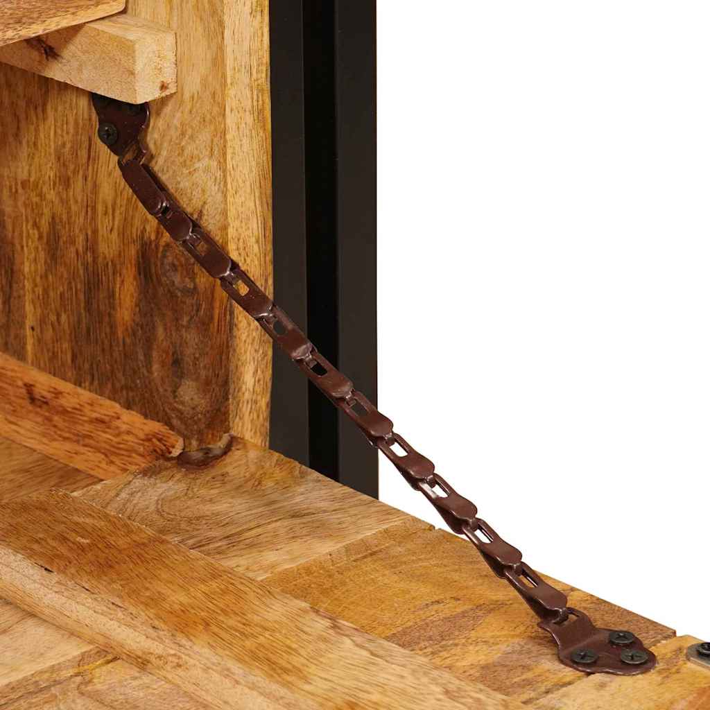 Schuhschrank mit Regal Braun 90 x 38 x 45 cm massives Mangoholz